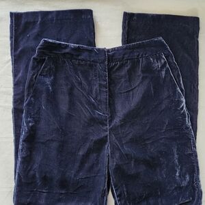 TOPSHOP Woman Blue Velvet Trousers